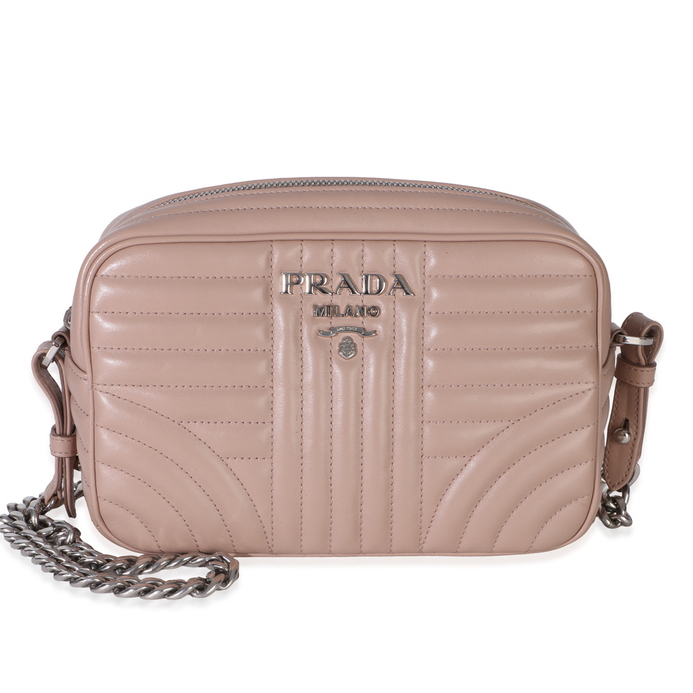 Prada Pink Nappa Impunture Diagramme Small Camera Bag